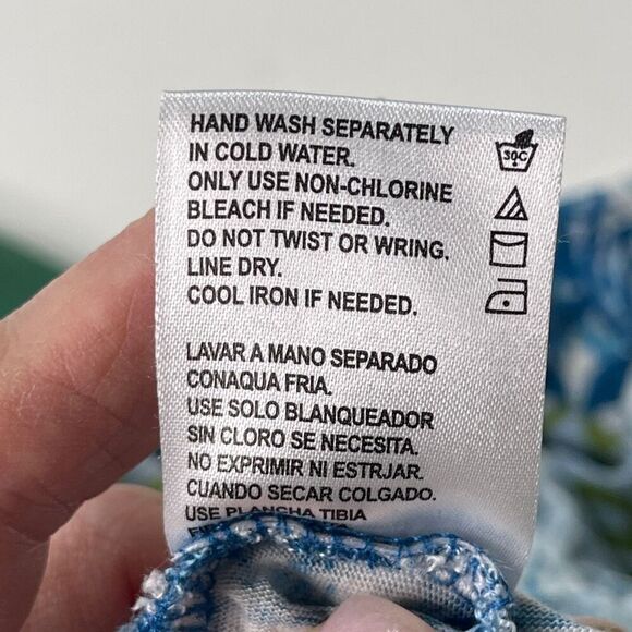 Bila Women's Mixed Print Loose Fit Cropped Blouse Top Green XL - Picture 12 of 12